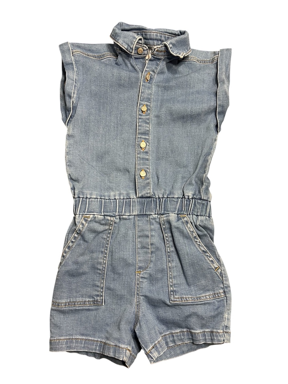Epic Threads Blue Denim Romper, Size 7